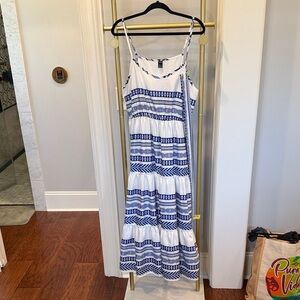 SHEIN Blue and White Maxi Dress
